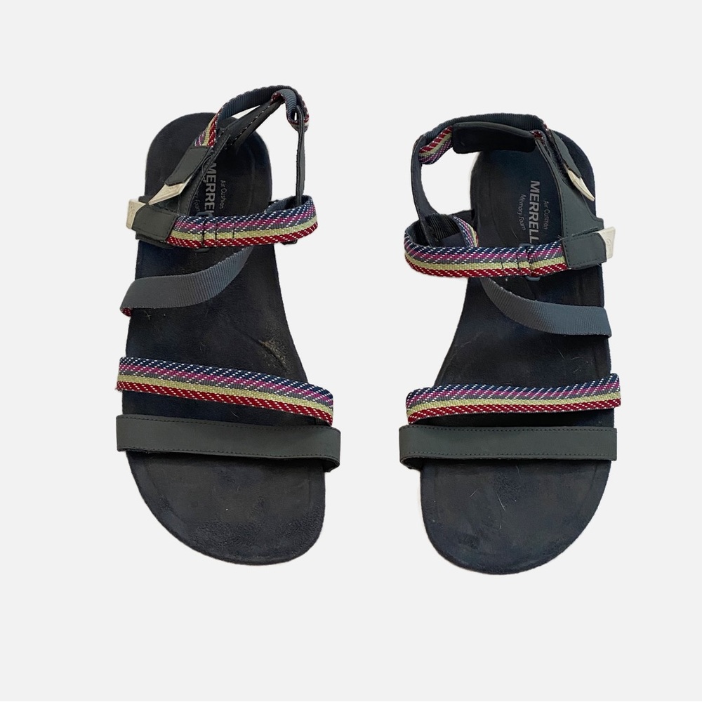 Merrell Women's District Mendi Blue And Multi Colored Strap Thong